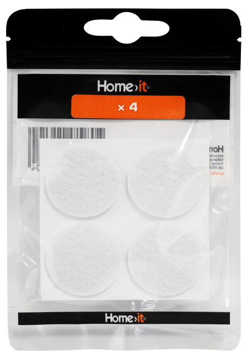 Filtpuder selvklæbende Ø35 mm hvid - 4 stk.